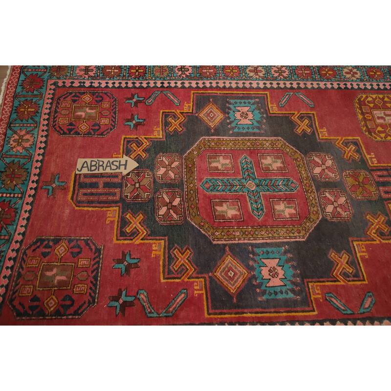 Hand Knotted Oriental 100% Wool Carpet Traditional Tribal Red Ardebil Area Rug - 10' 4'' X 4' 6''