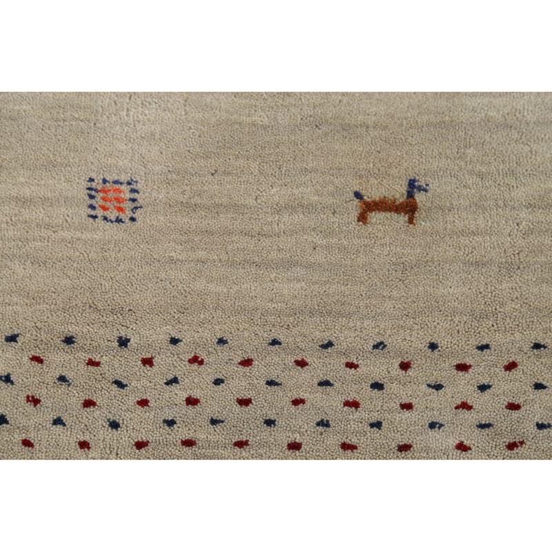 Tribal Animals Gabbeh Oriental Area Rug Handmade Wool Carpet - 4'7"x 6'5"