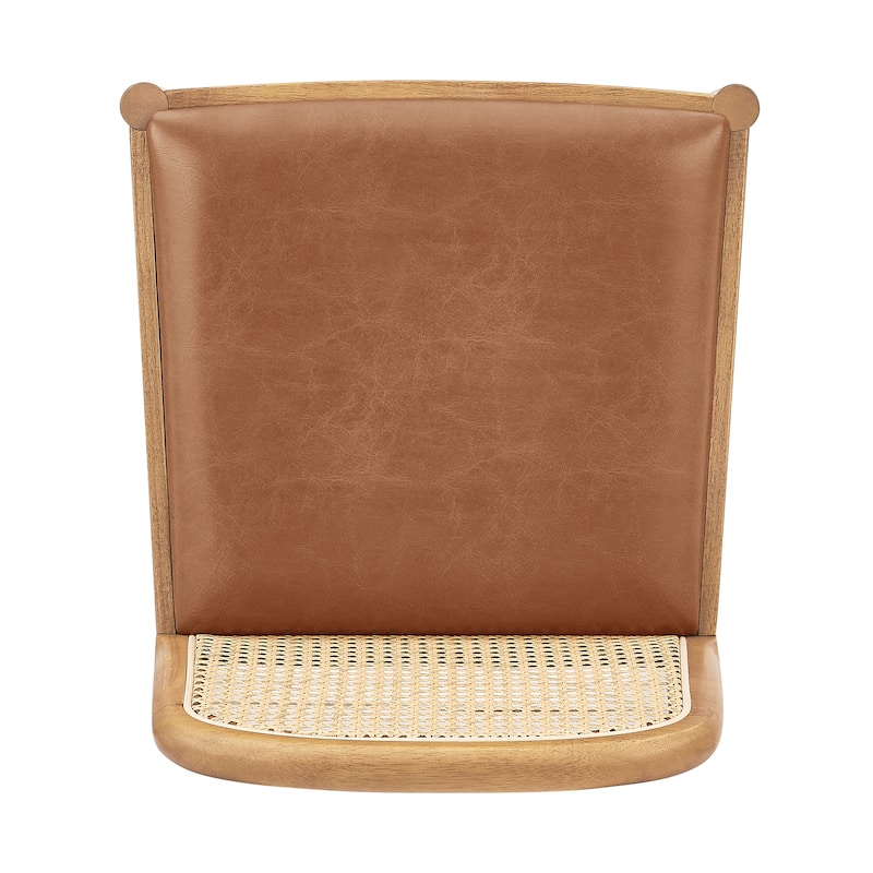 NPD Furniture Donna Faux Leather Rattan Counter Stool (Set of 2)