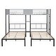 preview thumbnail 6 of 16, Twin Metal Triple Bunk Bed with Vent Board,Separatable into Three Beds