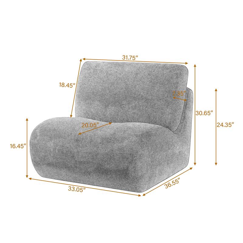 DREAMSIDEA Low Back Upholstered Swivel Accent Chair