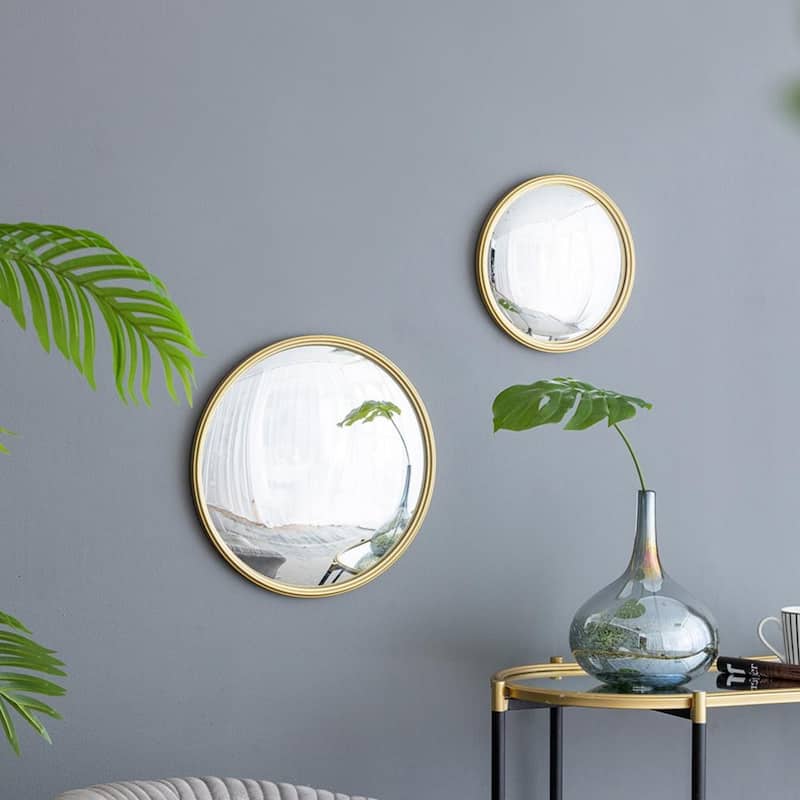 Golden Round Living Room Wall Mirror