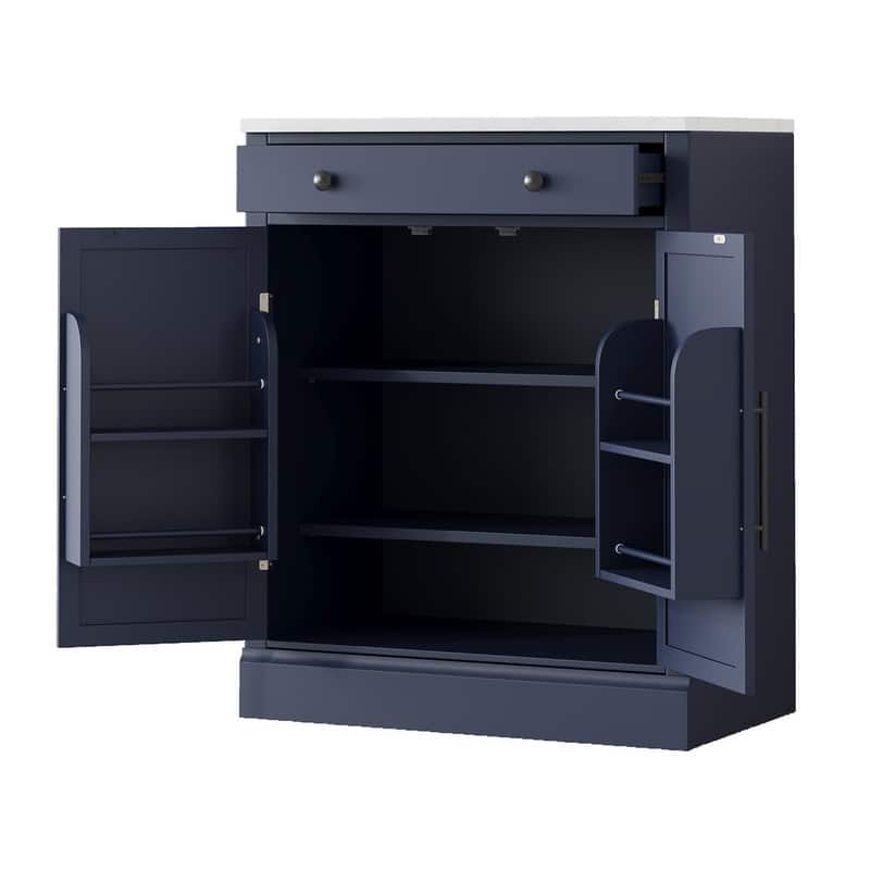Freestanding Kitchen Pantry Cabinet,Buffet Food Storage Cabinet with Drawers and Adjustable Shelves