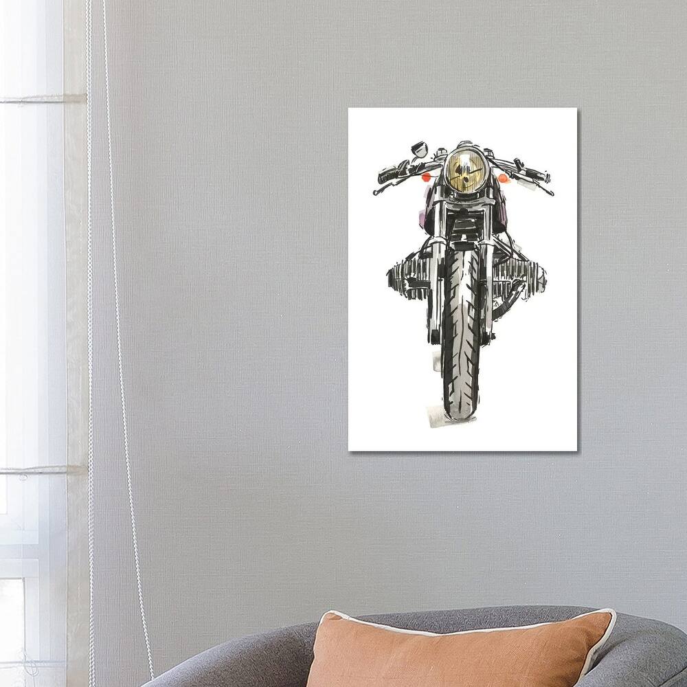 iCanvas "Motorcycles in Ink II" by Annie Warren Canvas Print