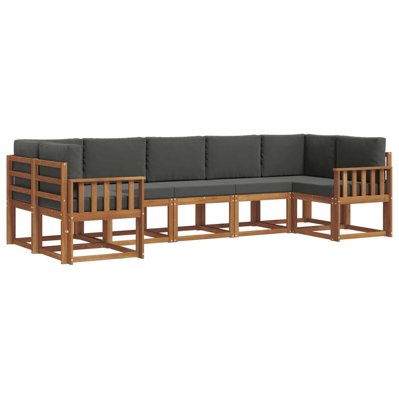 vidaXL Outdoor Sofa Set with Cushion 7 pcs Natural and Anthracite