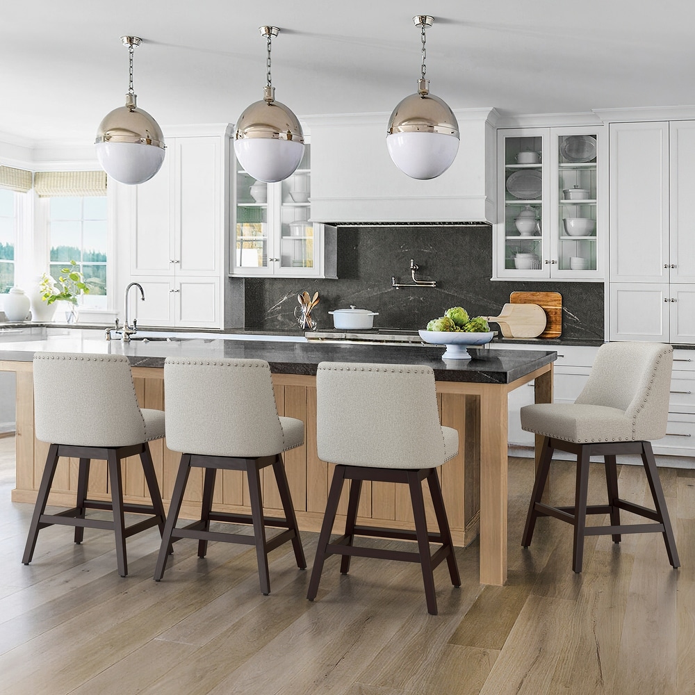 Grey Walnut Finish Fabric Counter and Bar Stools Bed Bath Beyond