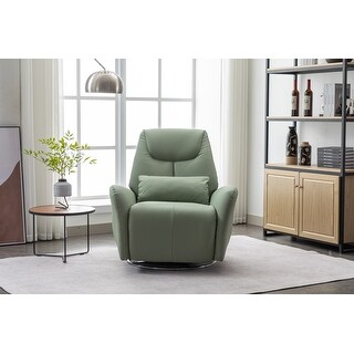270° Swivel and Rocking PU Leather Power Recliner with USB Ports - Bed ...