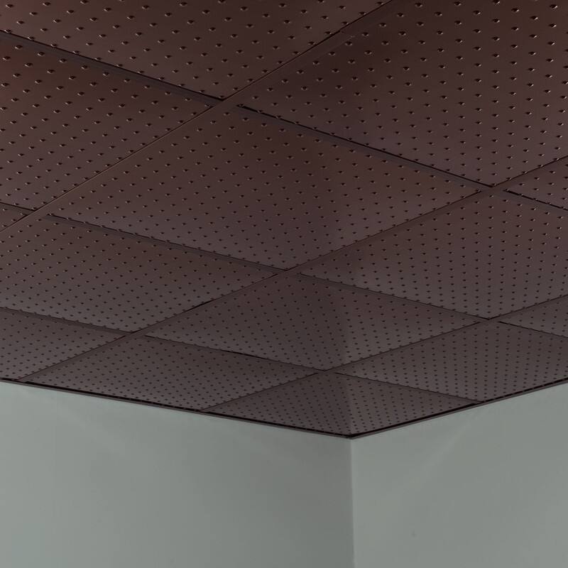 FASÄDE Minidome Decorative Vinyl 2ft x 2ft Lay in Ceiling Panel in Oil Rubbed Bronze (5 Pack)