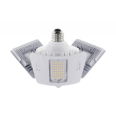 60 Watt LED Motion Sensor Utility Light 4000K Medium Base Adjustable Beam Angle 100-277 Volts - White