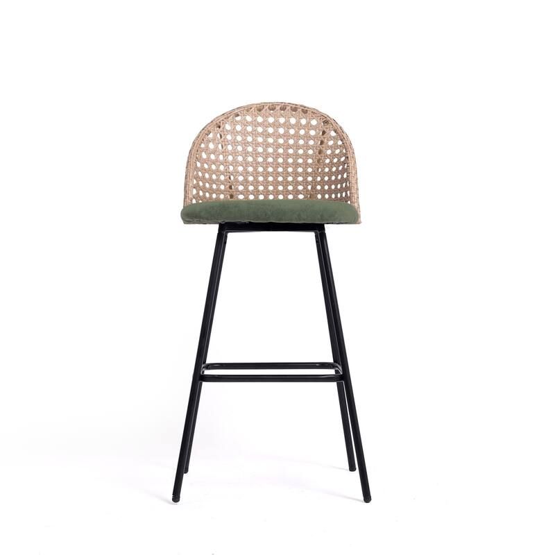 29.52"H Set of 2 Upholstered Bar Stools/ Counter Stools with Metal Leg - Set of 2