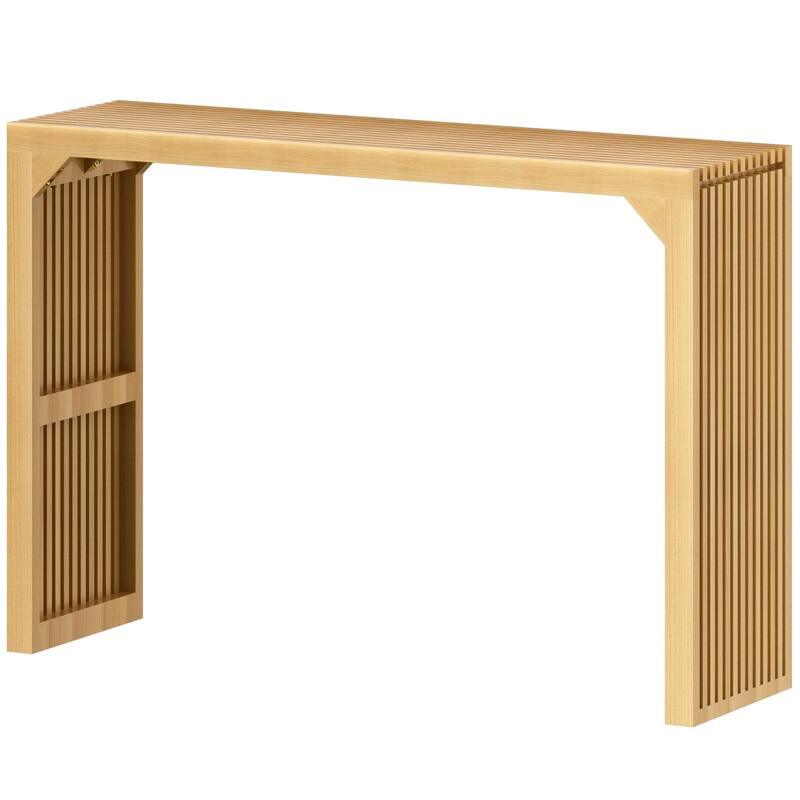 18" Solid Wood Bench Nature for Entryway, Living Room, Kitchen