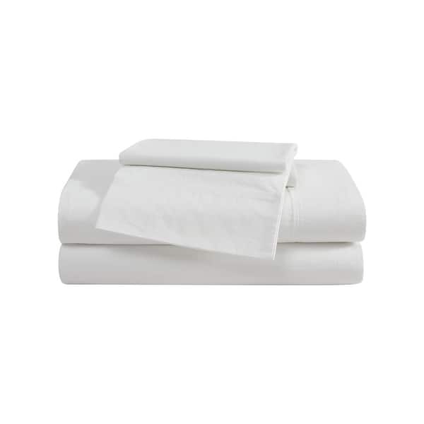 slide 2 of 8, Eddie Bauer Brushed Percale Solid Cotton Sheet Set Full - Off-White