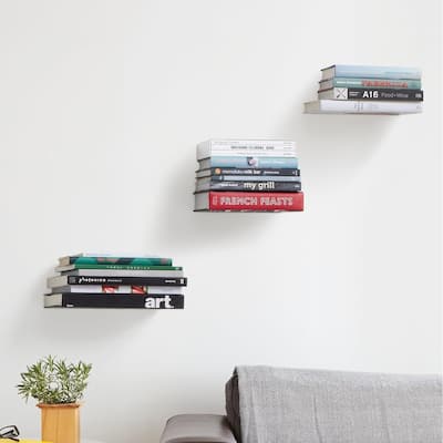Invisible Floating Metal Bookshelves