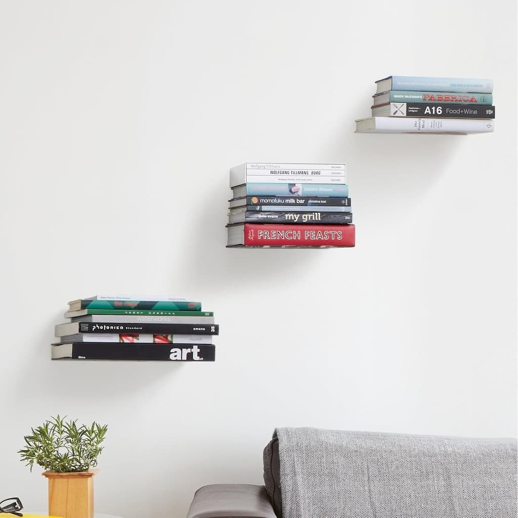 Invisible Floating Metal Bookshelves