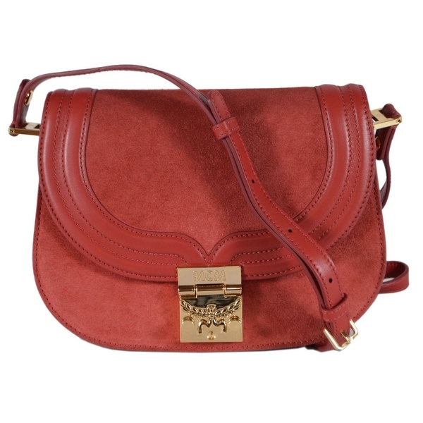 Shop MCM TRISHA Small Suede Leather Crossbody Purse Bag - Red - Free Shipping Today - Overstock ...