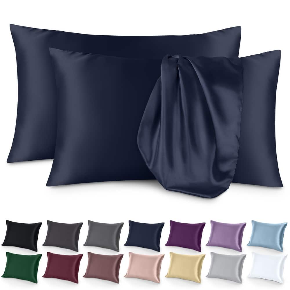 Bare Home Poly Satin Pillowcase Set for Hair and Skin (Set of 2)