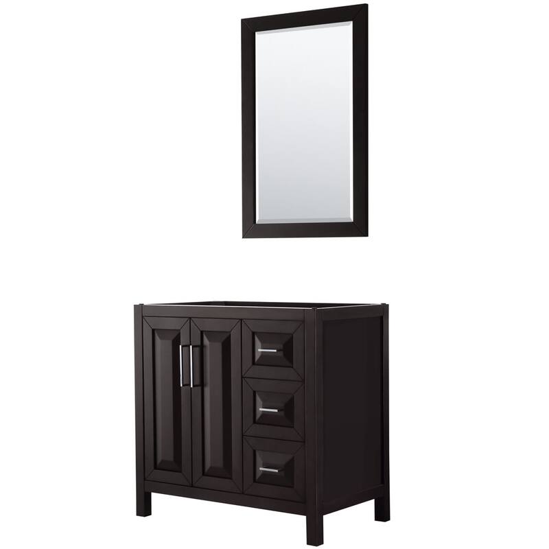 Wyndham Collection Daria 35" Single Free Standing Vanity Cabinet - - Dark Espresso / Polished Chrome Hardware