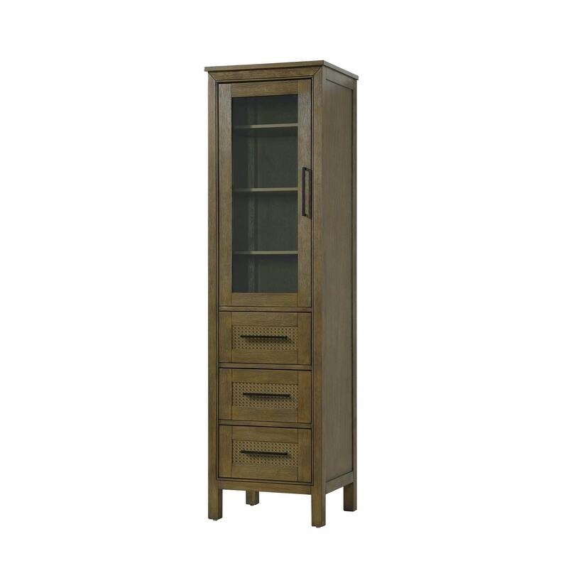 Winslow 16-28 Inch Bath Storage Glass Cabinet