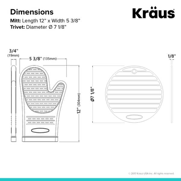 KRAUS HeatResistant 100 FoodSafe Silicone NonSlip Oven Mitt and Trivet Bed Bath & Beyond