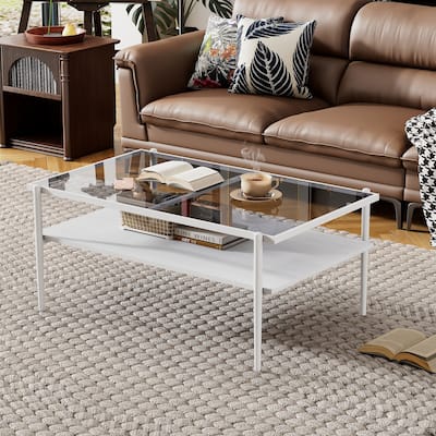 3-Piece Modern Glass Top Coffee & End Table Set