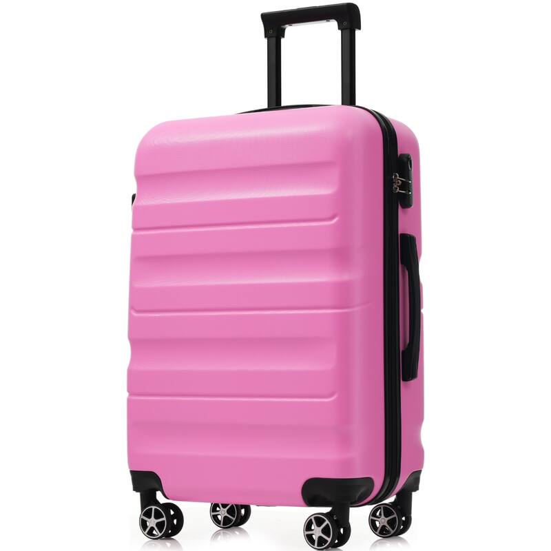 6-Piece Modern Hard-Shell Luggage, Lightweight Luggage with Spinner Wheels, for Boarding Travel, Pink