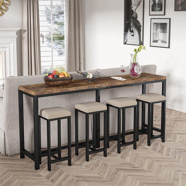 Sofa console outlet with stools