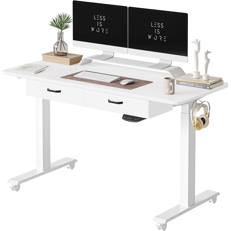 FEZIBO/Home Office Furniture/Wood/Standing Desk With 2 Drawers/Desks