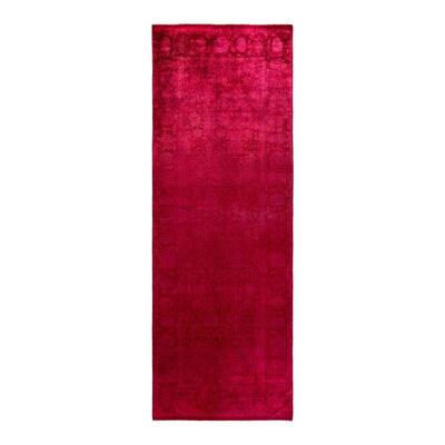 Contemporary Overdyed Wool Hand Knotted Area Rug - 4' 0" x 11' 3"