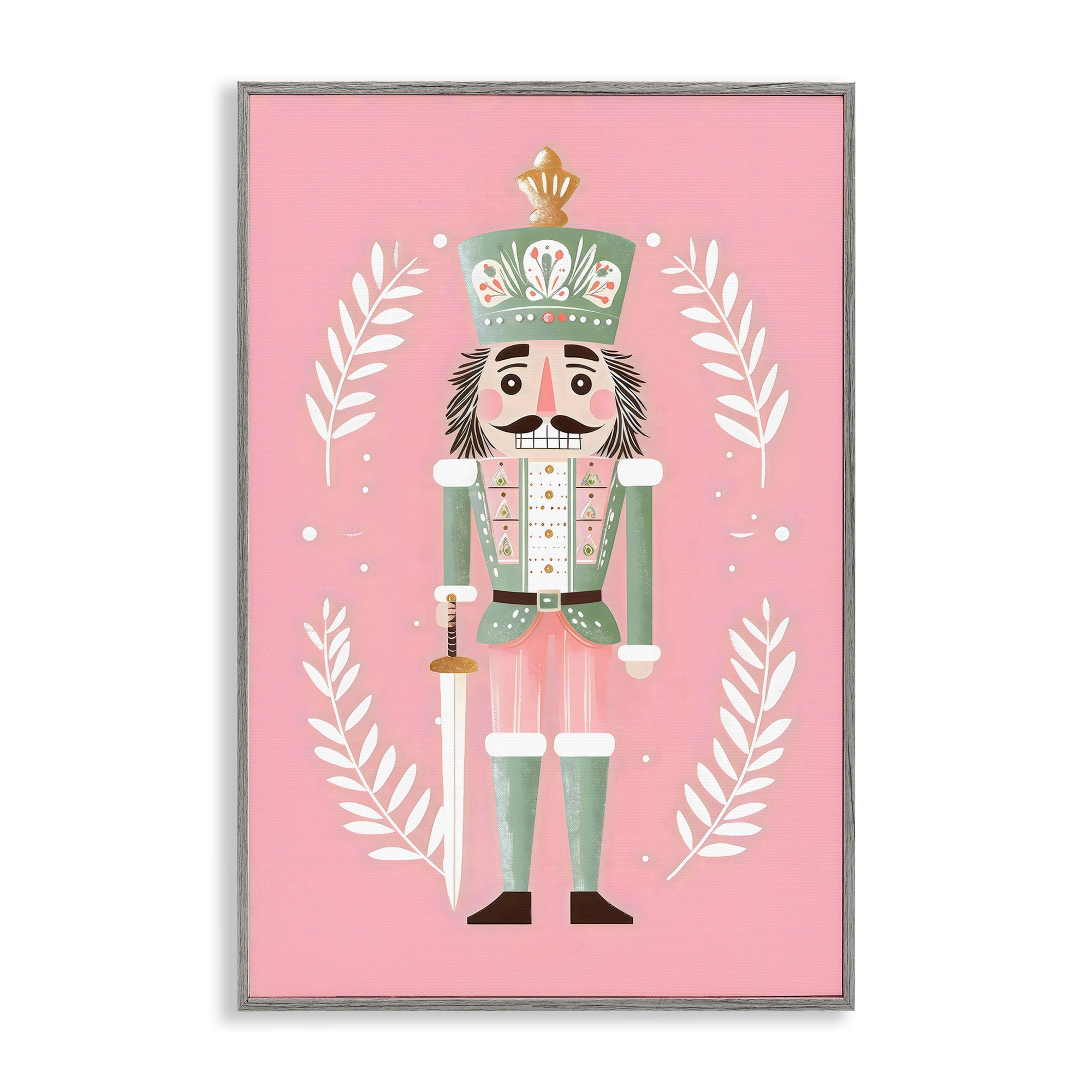Stupell Nutcracker Suite in Pastel Pink Framed Giclee Art Design By Petal Prints Design