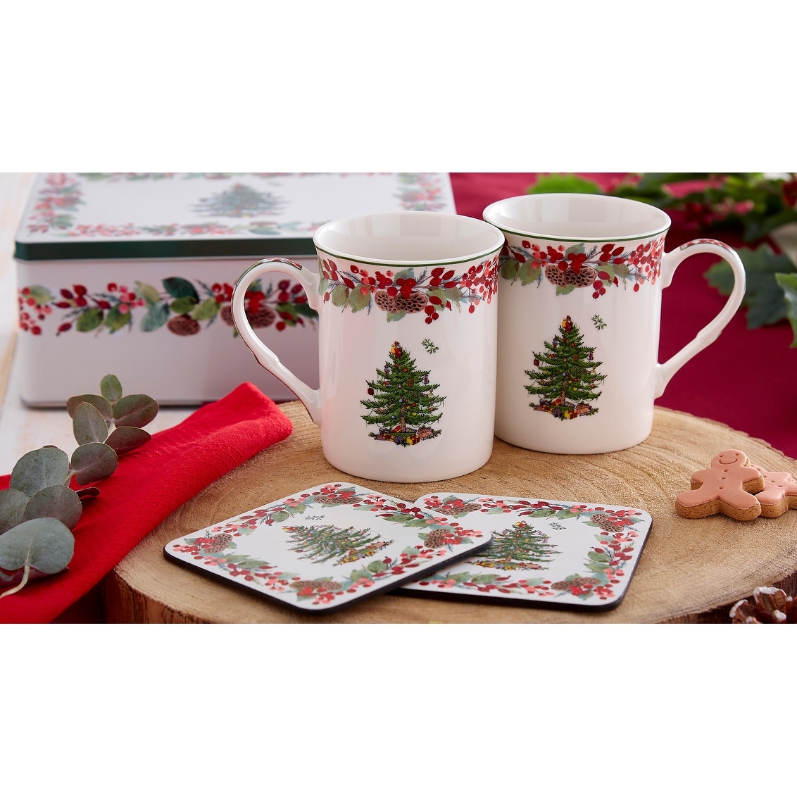 Christmas Tree Mug and Coaster Set