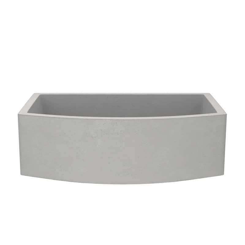Farmhouse Quartet 33-inch NativeStone Curved Kitchen Sink - 33" x 20.5" x 10.25" - Ash