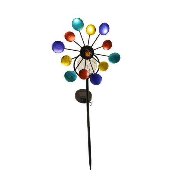 WhrilWind Solarpowered LED Multicolor Garden Pinwheel On Sale Bed
