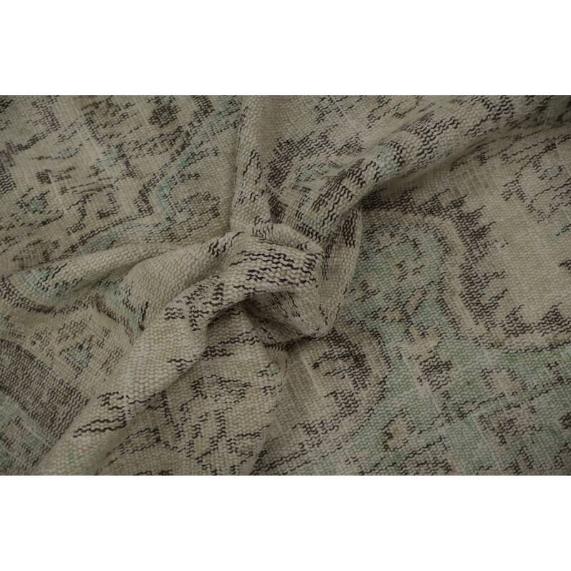 Hand Knotted Oriental 100% Wool Carpet Transitional Floral Beige & Ivories Anatolian Area Rug - 8' 10'' X 5' 6''