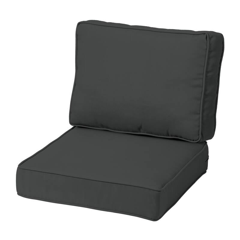 Arden Selections ProFoam Outdoor Plush Deep Seat Set - 24 L x 24 W - Slate Grey