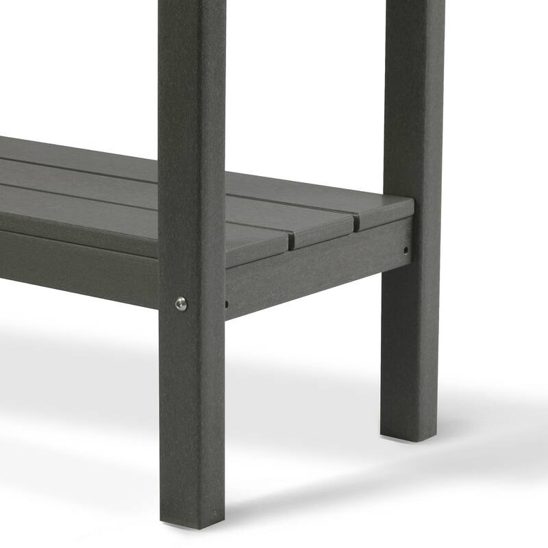 Laguna Hdpe All Weather Outdoor Patio Two Shelf Table