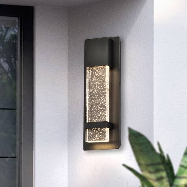 Modern LED Outdoor Wall Sconce with Crystal Bubble Glass for