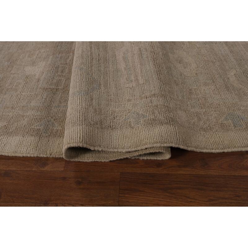 Vegetable Dye Oushak Oriental Large Rug Handmade Beige Wool Carpet - 10'5"x 14'4"