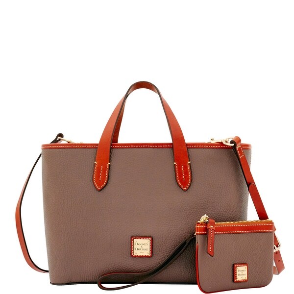 Dooney & Bourke Pebble Grain Small Briana & Med Wristlet (Introduced by Dooney & Bourke at $278 in Nov 2016) - Elephant