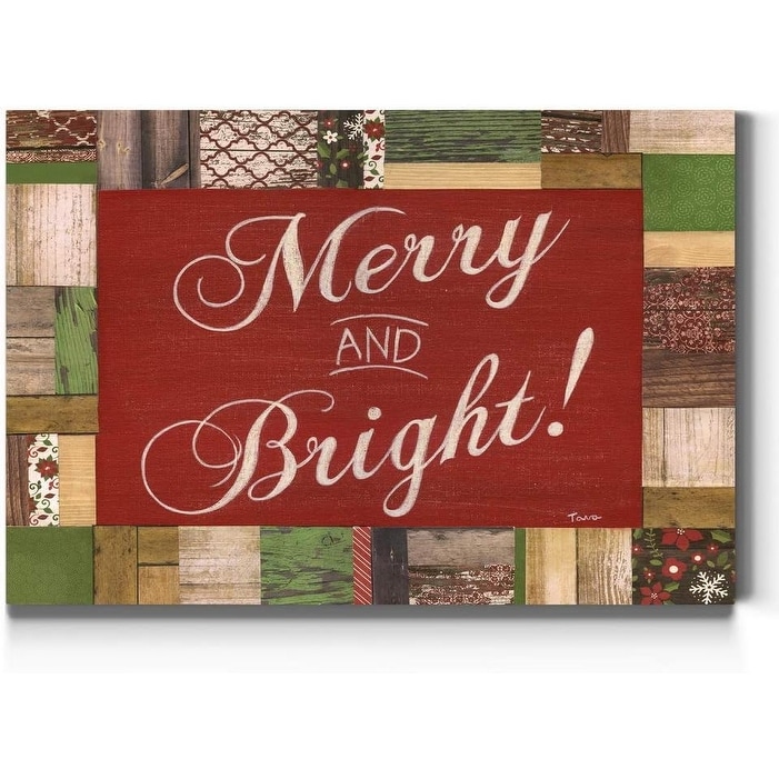 Merry and Bright Wall Art, Multicolor Faux Wood