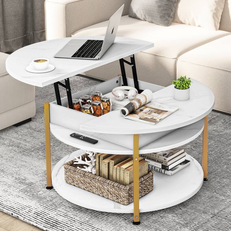 Moasis 31.8" Lift Top Coffee Table with Hidden Compartment
