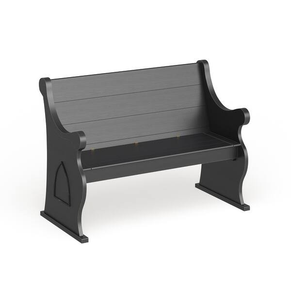 Black Wood Farmhouse Outdoor Bench 36 x 50 x 24 On Sale Bed Bath