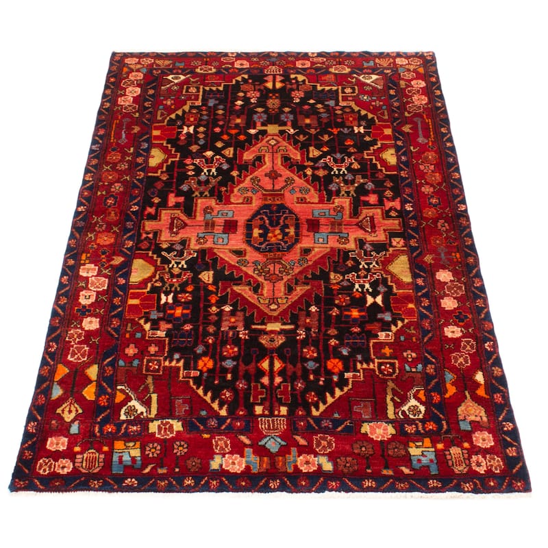 ECARPETGALLERY Hand-knotted Anadol Black Wool Rug - 4'2 x 7'0