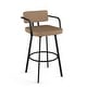 preview thumbnail 36 of 34, Amisco Triana Swivel Counter and Bar Stool Light Brown Faux Leather / Black Metal - Counter Height