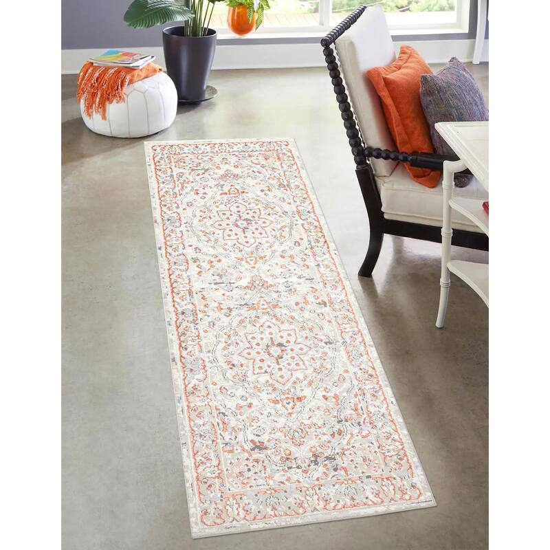 ECARPETGALLERY Machine Made Seline Ivory Area Rug