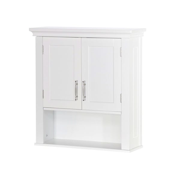 Shop White Bathroom Wall Cabinet Cupboard with Open Shelf - On Sale ...