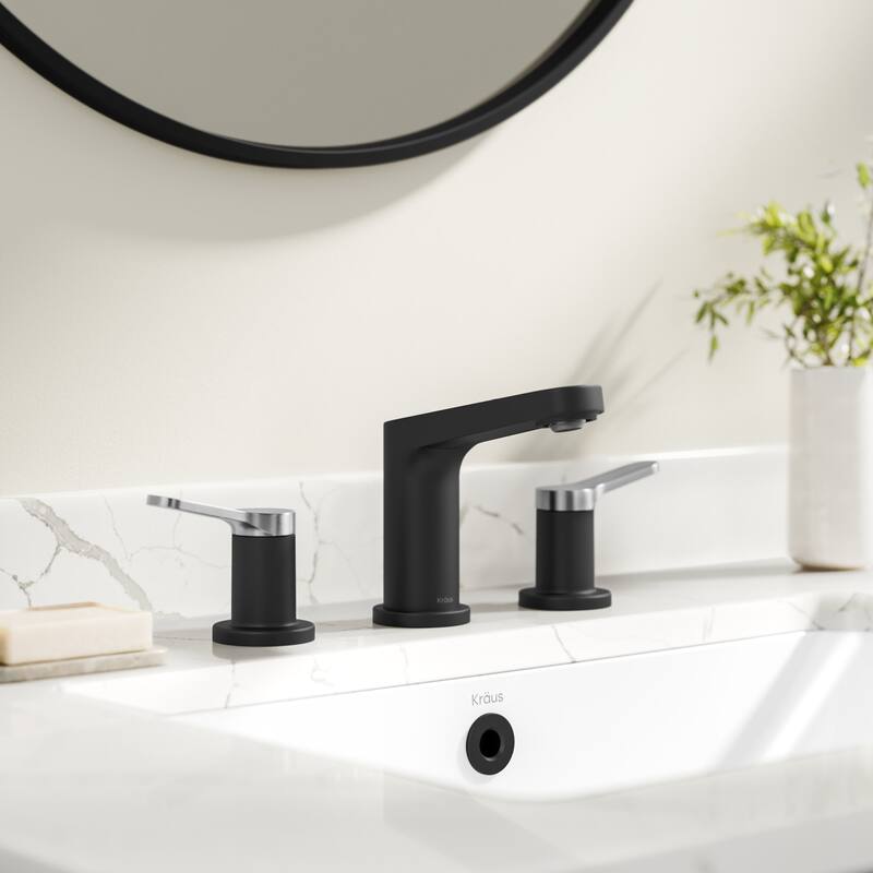 Kraus FUS-14103 Indy 1.2 GPM Widespread Bathroom Faucet with Pop-Up