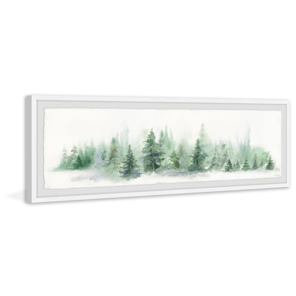 'Snow Covered Pines' Framed Painting Print