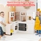 preview thumbnail 4 of 28, Costway Corner Kitchen with Lights and Sounds Interactive Wooden - See Details