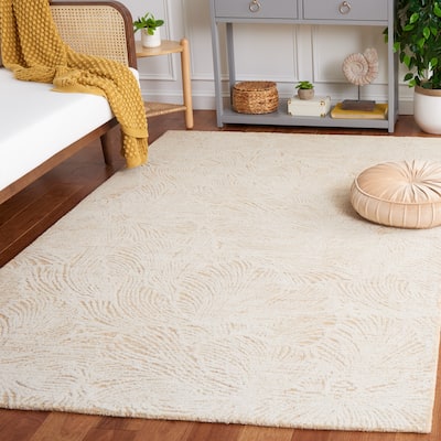 SAFAVIEH Handmade Ebony Tram Modern Wool Rug