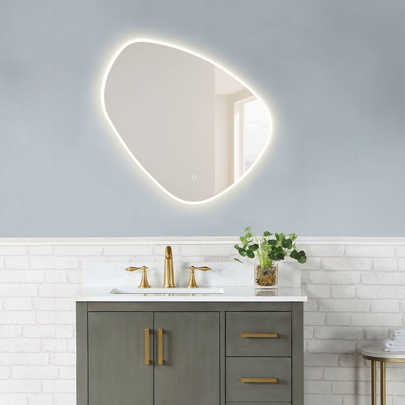 Altair Rasso Novelty Frameless Modern Bathroom Vanity LED Lighted Wall Mirror